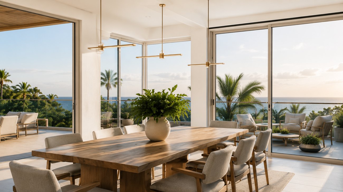 Coastal dining room interior