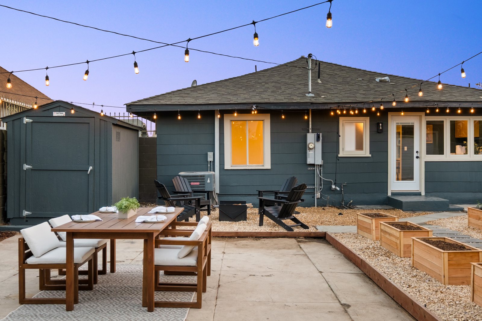 West 29th Street backyard at dusk