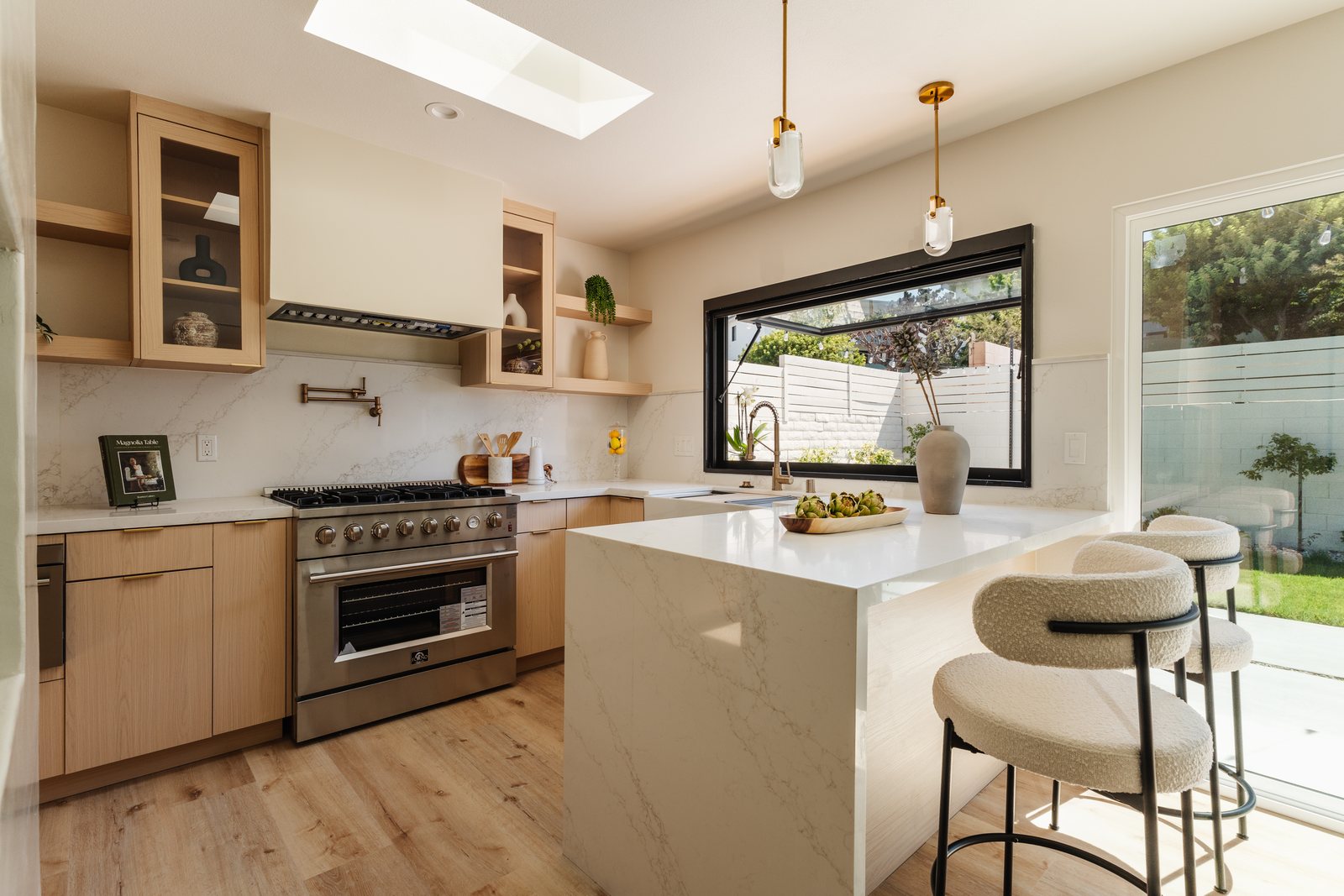 Randall Street kitchen with waterfall island