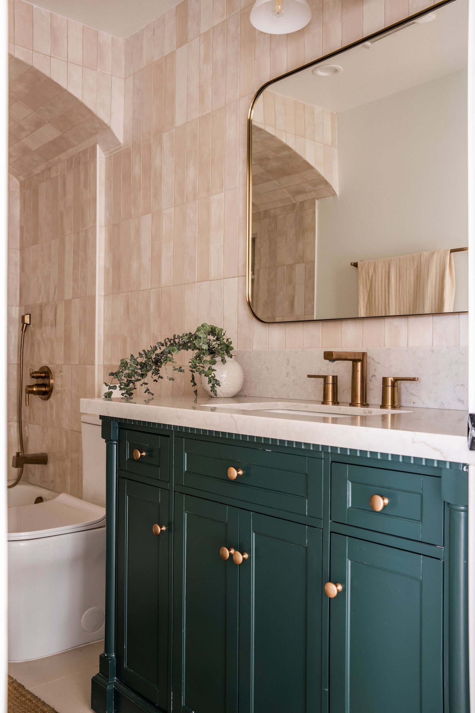 West Adams green vanity bath